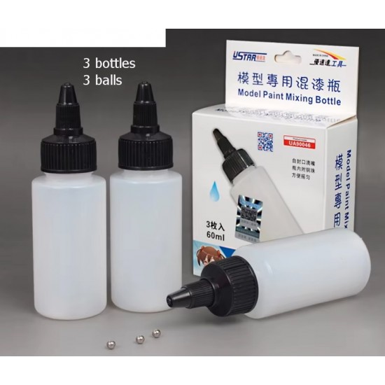 Paint Mixing / Empty Bottles (60ml x 3pcs) with Mixing Balls Paint Mixing / Empty Bottles (60ml x 3pcs) with Mixing Balls