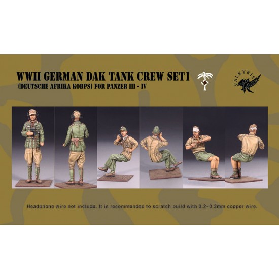 1/35 WWII German DAK Panzer III/IV Tank Crew Set #1 (3 Figures) 1/35 WWII German DAK Panzer III/IV Tank Crew Set #1 (3 Figures)
