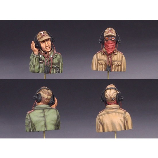 1/35 WWII German DAK Tank Crew Bust Set (2pcs) 1/35 WWII German DAK Tank Crew Bust Set (2pcs)