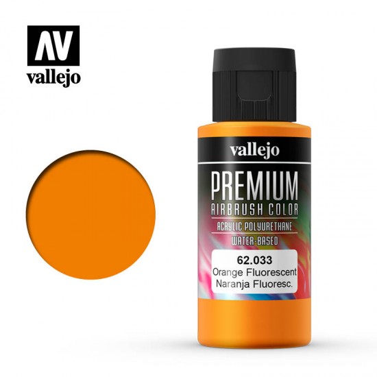 Acrylic Airbrush Paint - Premium Colour #Fluorescent Orange (60ml)