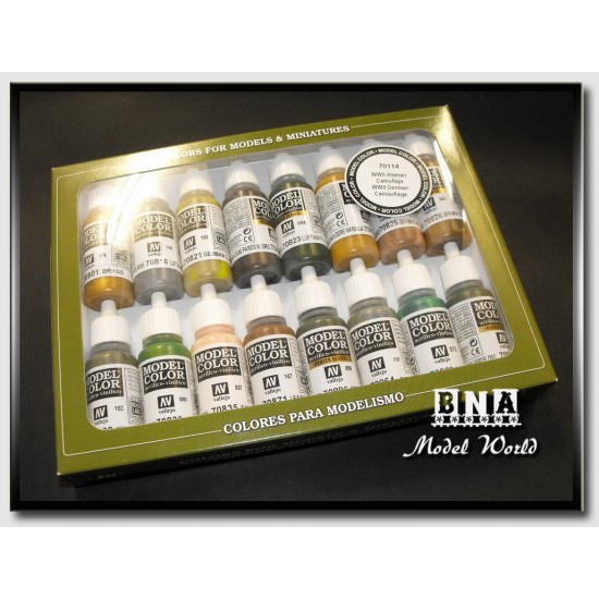 Acrylic Model Colour Paint Set - WWII German Camouflage (16 x 17ml) Acrylic Model Colour Paint Set - WWII German Camouflage (16 x 17ml)