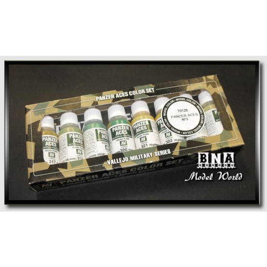 Acrylic Panzer Aces Colour Paint Set No.3 (8 x 17ml) #126 Acrylic Panzer Aces Colour Paint Set No.3 (8 x 17ml) #126