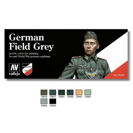 Acrylic Paint Set - German Field Grey Uniform (8 x 17ml)