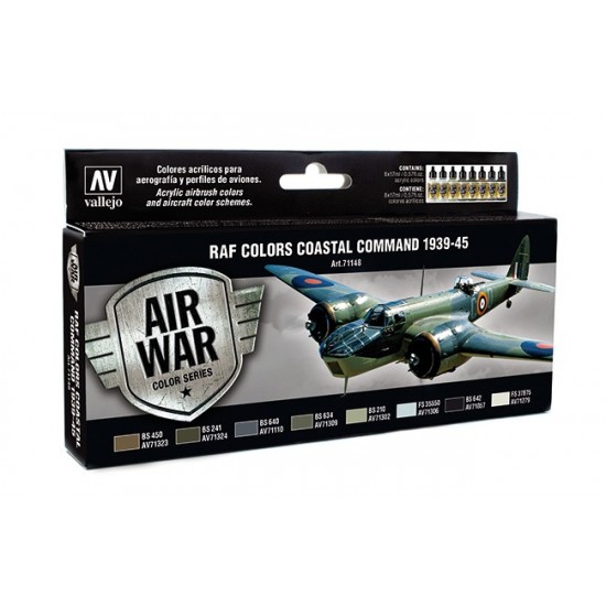 Model Air Acrylic Paint Set - RAF Colours Coastal Command 1939-1945 (8 x 17ml) Model Air Acrylic Paint Set - RAF Colours Coastal Command 1939-1945 (8 x 17ml)