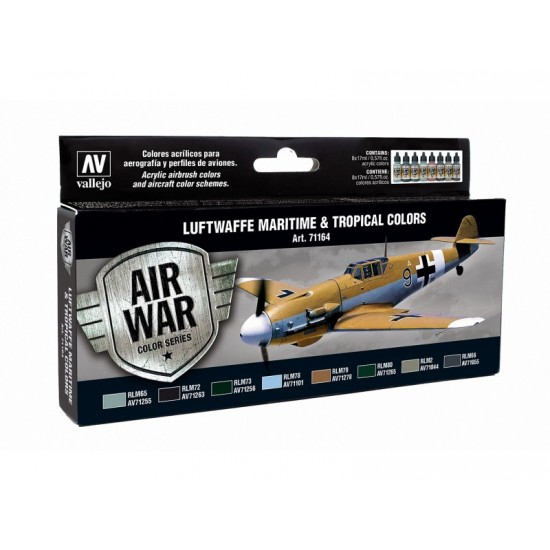 Model Air Acrylic Paint Set - Luftwaffe Maritime & Tropical Colours (8 x 17ml) Model Air Acrylic Paint Set - Luftwaffe Maritime & Tropical Colours (8 x 17ml)