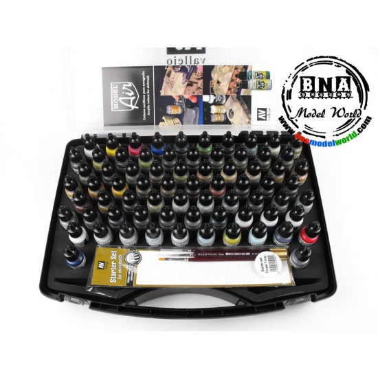 Acrylic Model Air Paint Set (72 Colours + 3 Brushes + Case) Acrylic Model Air Paint Set (72 Colours + 3 Brushes + Case)