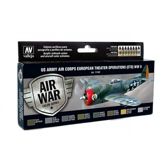 Model Air Acrylic Paint Set - WWII US Army Air Corps Colours European Theatre Operations Model Air Acrylic Paint Set - WWII US Army Air Corps Colours European Theatre Operations