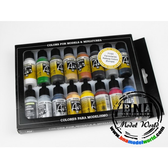 Model Air Acrylic Paint Set - Railway Colours (16 x 17ml) Model Air Acrylic Paint Set - Railway Colours (16 x 17ml)