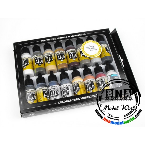 Model Air Acrylic Paint Set - Weathering Set (16 x 17ml) Model Air Acrylic Paint Set - Weathering Set (16 x 17ml)
