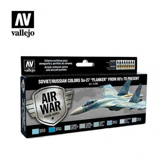 Model Air Acrylic Paint Set - Soviet/Russian Su-27 Flanker 1980- (8 x 17ml) Model Air Acrylic Paint Set - Soviet/Russian Su-27 Flanker 1980- (8 x 17ml)