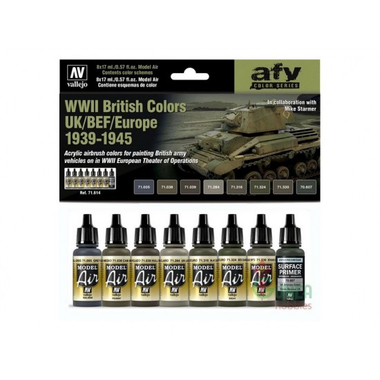 Model Air Acrylic Paint Set - WWII British Colours UK/BEF/Europe 1939-1945 (8 x 17ml) Model Air Acrylic Paint Set - WWII British Colours UK/BEF/Europe 1939-1945 (8 x 17ml)