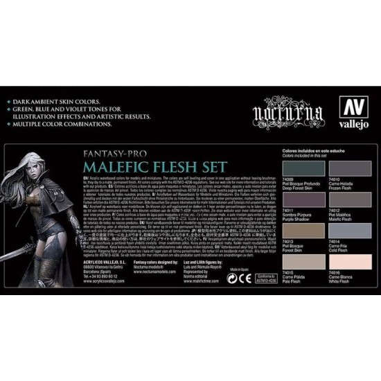 Malefic Flesh Fantasy-Pro Nocturna Paint Set (8 x 17ml) Malefic Flesh Fantasy-Pro Nocturna Paint Set (8 x 17ml)