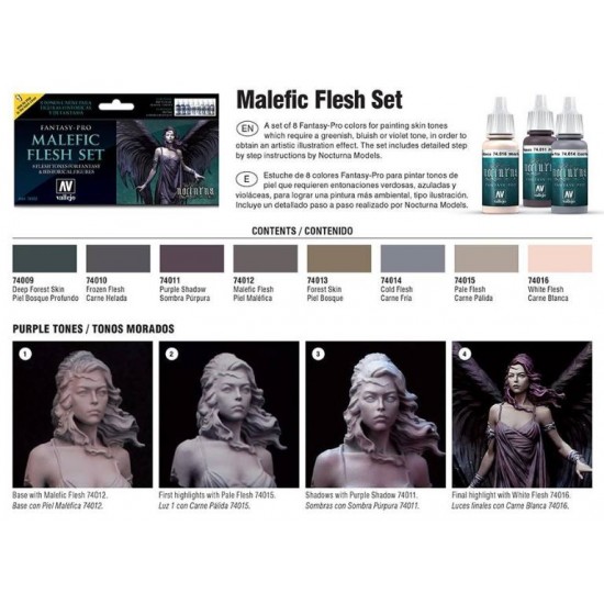 Malefic Flesh Fantasy-Pro Nocturna Paint Set (8 x 17ml) Malefic Flesh Fantasy-Pro Nocturna Paint Set (8 x 17ml)