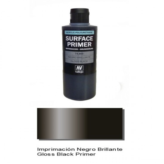 Acrylic Polyurethane - Gloss Black Surface Primer 200ml Acrylic Polyurethane - Gloss Black Surface Primer 200ml