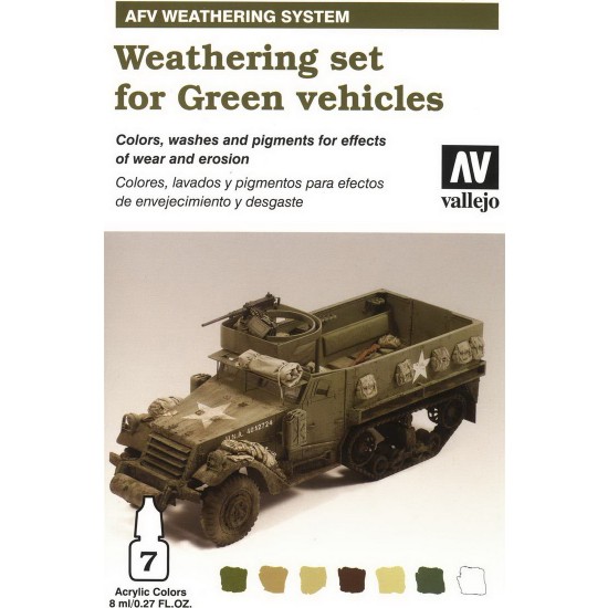 Weathering Paint Set for Green AFV Vehicles