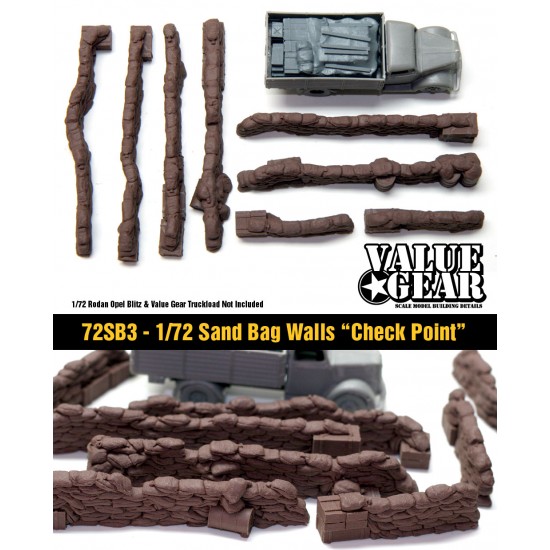 1/72 Sandbags Walls Check Point (8 pieces)