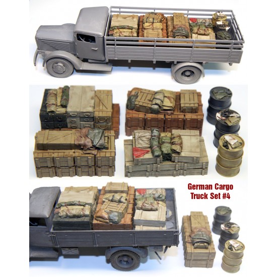1/35 WWII Bussing Nag/Opel Blitz & German Cargo Truck Load Set #4 (7pcs) 1/35 WWII Bussing Nag/Opel Blitz & German Cargo Truck Load Set #4 (7pcs)