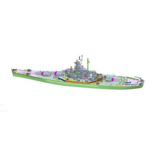 1/700 USS South Dakota Battleship BB-57 1944 [Professional Edition]