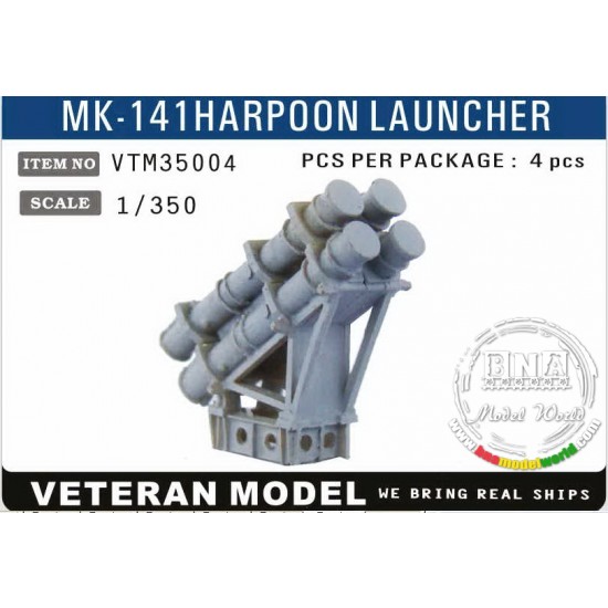 1/350 Modern US Mk-141 Harpoon Launcher x4pcs 1/350 Modern US Mk-141 Harpoon Launcher x4pcs