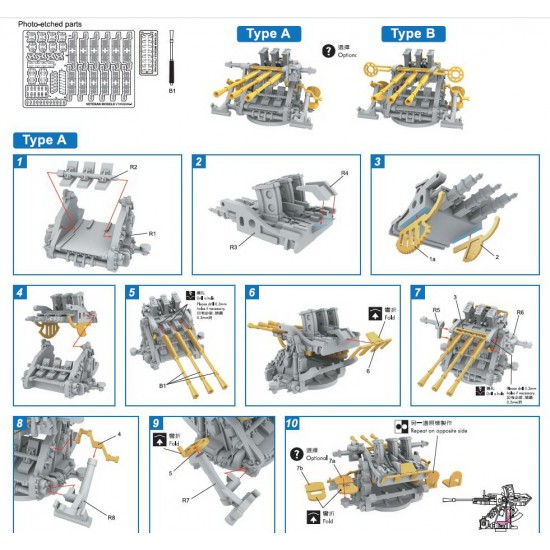 1/350 IJN Type 96 25mm Triple AA Guns (6pcs) 1/350 IJN Type 96 25mm Triple AA Guns (6pcs)