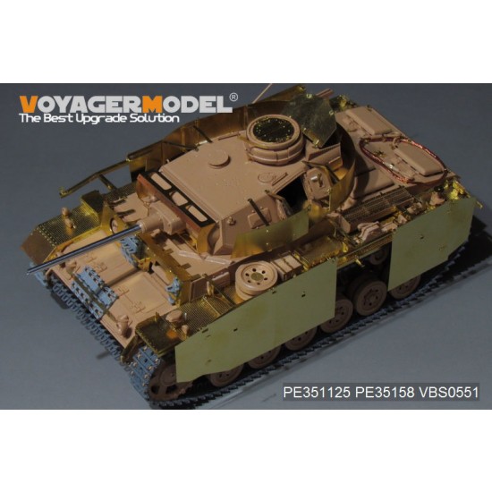 1/35 WWII German PzKPfw.III Ausf.J w/Side Skirts Basic Detail Set for Rye Field Model #5070 1/35 WWII German PzKPfw.III Ausf.J w/Side Skirts Basic Detail Set for Rye Field Model #5070