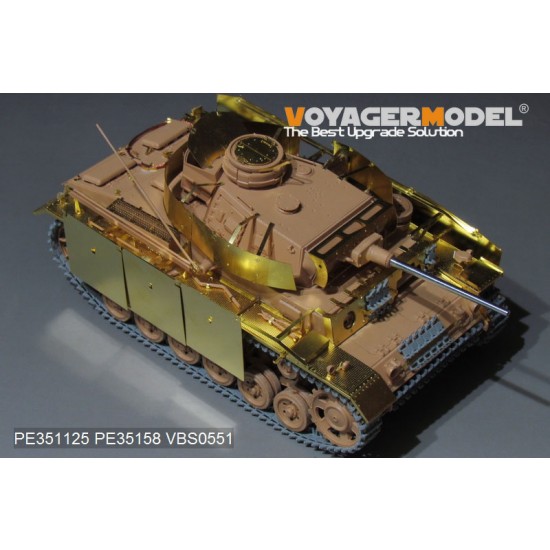 1/35 WWII German PzKPfw.III Ausf.J w/Side Skirts Basic Detail Set for Rye Field Model #5070 1/35 WWII German PzKPfw.III Ausf.J w/Side Skirts Basic Detail Set for Rye Field Model #5070