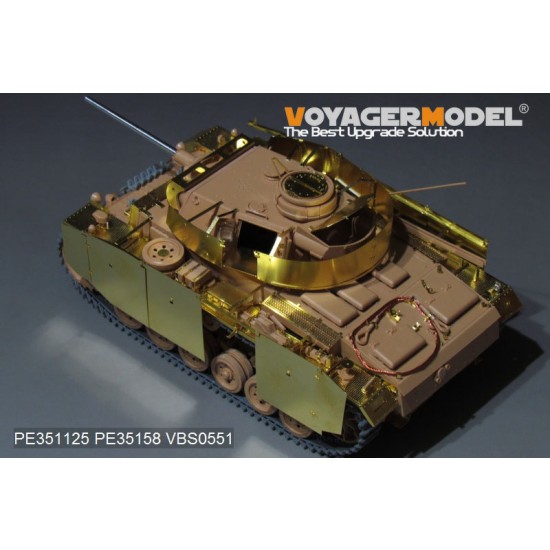 1/35 WWII German PzKPfw.III Ausf.J w/Side Skirts Basic Detail Set for Rye Field Model #5070 1/35 WWII German PzKPfw.III Ausf.J w/Side Skirts Basic Detail Set for Rye Field Model #5070