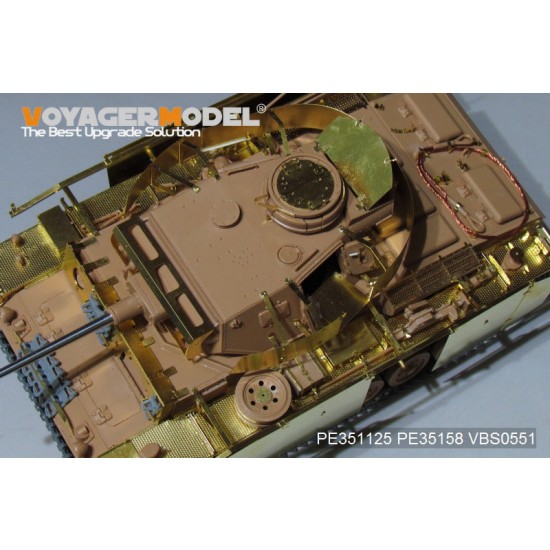 1/35 WWII German PzKPfw.III Ausf.J w/Side Skirts Basic Detail Set for Rye Field Model #5070 1/35 WWII German PzKPfw.III Ausf.J w/Side Skirts Basic Detail Set for Rye Field Model #5070