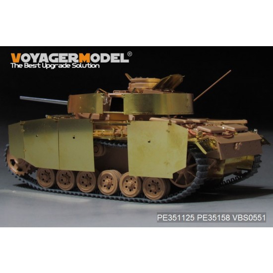 1/35 WWII German PzKPfw.III Ausf.J w/Side Skirts Basic Detail Set for Rye Field Model #5070 1/35 WWII German PzKPfw.III Ausf.J w/Side Skirts Basic Detail Set for Rye Field Model #5070