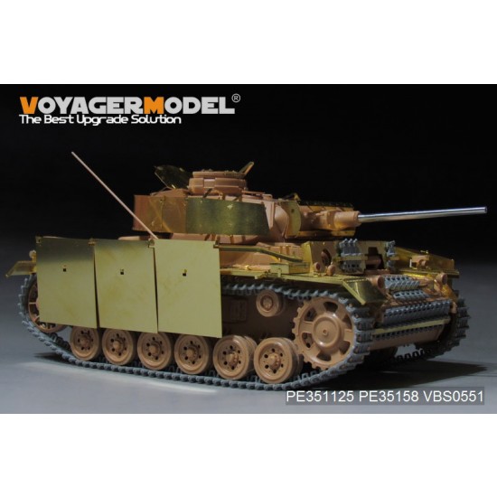 1/35 WWII German PzKPfw.III Ausf.J w/Side Skirts Basic Detail Set for Rye Field Model #5070 1/35 WWII German PzKPfw.III Ausf.J w/Side Skirts Basic Detail Set for Rye Field Model #5070