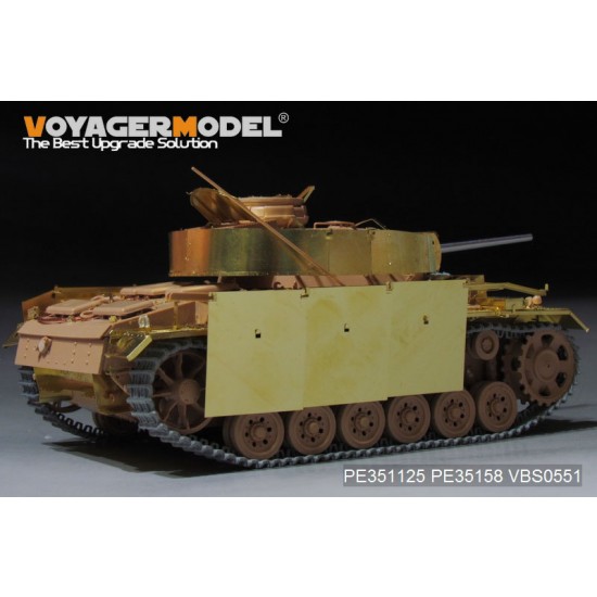 1/35 WWII German PzKPfw.III Ausf.J w/Side Skirts Basic Detail Set for Rye Field Model #5070 1/35 WWII German PzKPfw.III Ausf.J w/Side Skirts Basic Detail Set for Rye Field Model #5070