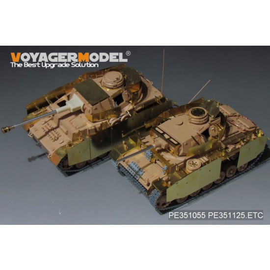 1/35 WWII German PzKPfw.III Ausf.J w/Side Skirts Basic Detail Set for Rye Field Model #5070 1/35 WWII German PzKPfw.III Ausf.J w/Side Skirts Basic Detail Set for Rye Field Model #5070