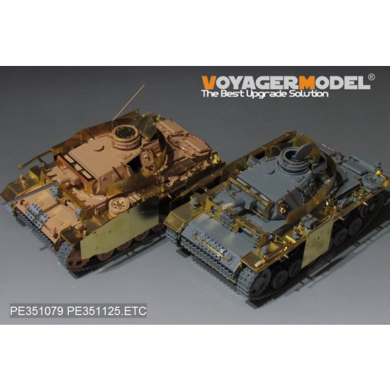 1/35 WWII German PzKPfw.III Ausf.J w/Side Skirts Basic Detail Set for Rye Field Model #5070 1/35 WWII German PzKPfw.III Ausf.J w/Side Skirts Basic Detail Set for Rye Field Model #5070