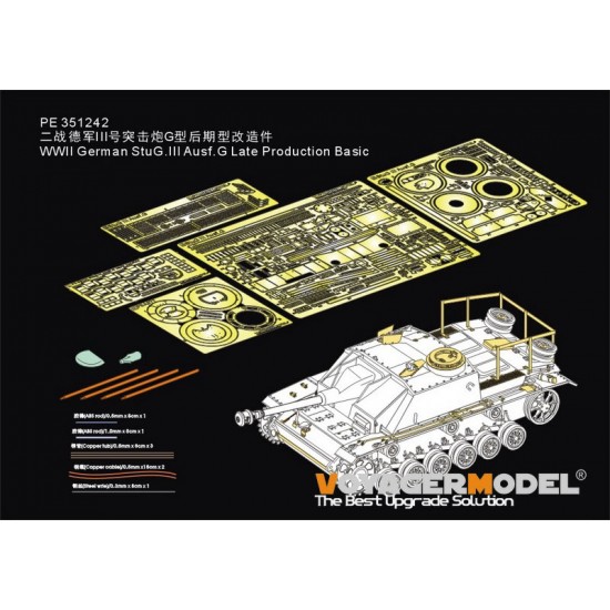 1/35 StuG.III Ausf.G Late Production Basic Detail set for BORDER BT-020 1/35 StuG.III Ausf.G Late Production Basic Detail set for BORDER BT-020