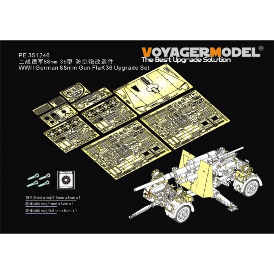 1/35 WWII German 88mm Flak36 Upgrade Detail set for Dragon kit #6260/6923/6948 1/35 WWII German 88mm Flak36 Upgrade Detail set for Dragon kit #6260/6923/6948