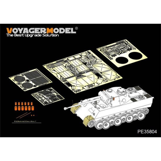 1/35 WWII German Panther D V1 Basic Detail-up Set for Dragon kit #6822 1/35 WWII German Panther D V1 Basic Detail-up Set for Dragon kit #6822