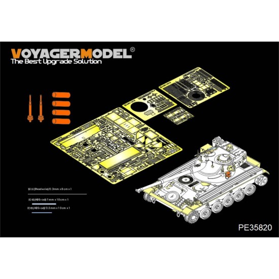1/35 Modern French AMX-13/75 Basic Detail Set w/Smoke Discharger&Atenna Base for Takom 2036 1/35 Modern French AMX-13/75 Basic Detail Set w/Smoke Discharger&Atenna Base for Takom 2036