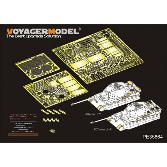 1/35 WWII King Tiger Final Version Detail Set for AMMO by Mig Jimenez #8500 1/35 WWII King Tiger Final Version Detail Set for AMMO by Mig Jimenez #8500