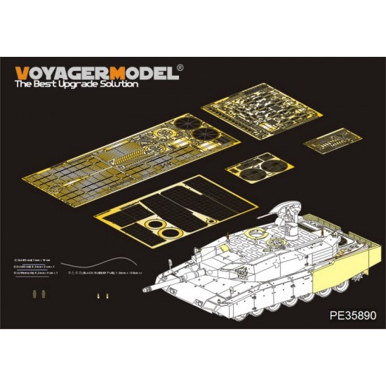 1/35 Modern German Leopard 2A4 Revolution 1 MBT Basic Detail Set for Tiger Model #4629 1/35 Modern German Leopard 2A4 Revolution 1 MBT Basic Detail Set for Tiger Model #4629
