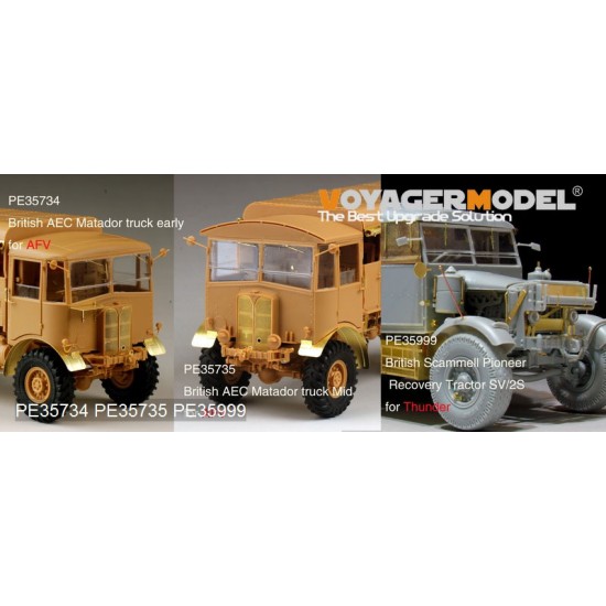 1/35 WWII British Scammell Pioneer Recovery Tractor SV/2S Detail Set for Thunder Model #35201 1/35 WWII British Scammell Pioneer Recovery Tractor SV/2S Detail Set for Thunder Model #35201