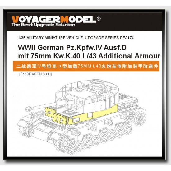 1/35 Panzer IV Ausf.D mit 75mm KwK.40 L/43 Additional Armour for Dragon #6330 1/35 Panzer IV Ausf.D mit 75mm KwK.40 L/43 Additional Armour for Dragon #6330