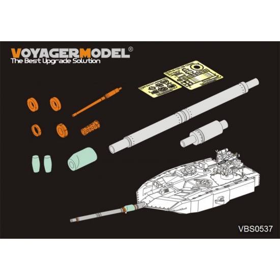 1/35 Modern German Leopard2A7+ Rh-M-120 L/55 120mm Gun Barrel w/MG for Meng Model #TS042 1/35 Modern German Leopard2A7+ Rh-M-120 L/55 120mm Gun Barrel w/MG for Meng Model #TS042