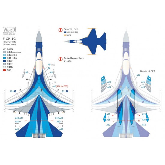Decals for 1/48 ROCAF AIDC F-CK-1C/D Ching-kuo Prototype (#10005, #10006) Decals for 1/48 ROCAF AIDC F-CK-1C/D Ching-kuo Prototype (#10005, #10006)