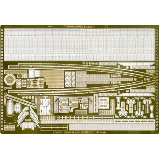 1/350 Konig Class Battleship Photo-etched parts for ICM kits 1/350 Konig Class Battleship Photo-etched parts for ICM kits