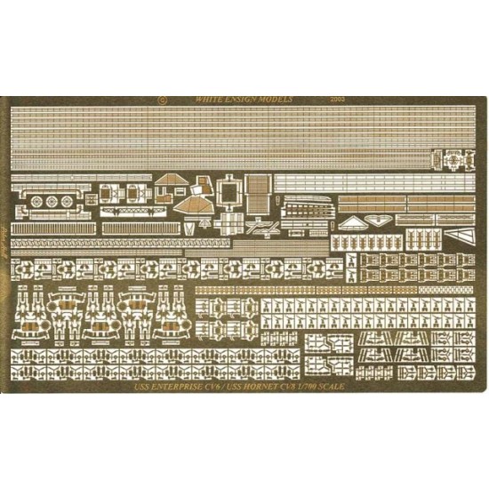 1/700 USS Hornet/Enterprise Detail-up Set for Tamiya kit (1 Photo-Etched Sheet)