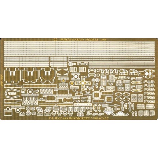 1/700 V & W Class Destroyers Detail-up Set for Tamiya HMS Vampire kit (1 PE Sheet) 1/700 V & W Class Destroyers Detail-up Set for Tamiya HMS Vampire kit (1 PE Sheet)