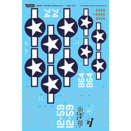 1/48 PBY Catalina Decals Part.2 Black Cat Squadron (PBY-5A) for Revell kit 1/48 PBY Catalina Decals Part.2 Black Cat Squadron (PBY-5A) for Revell kit