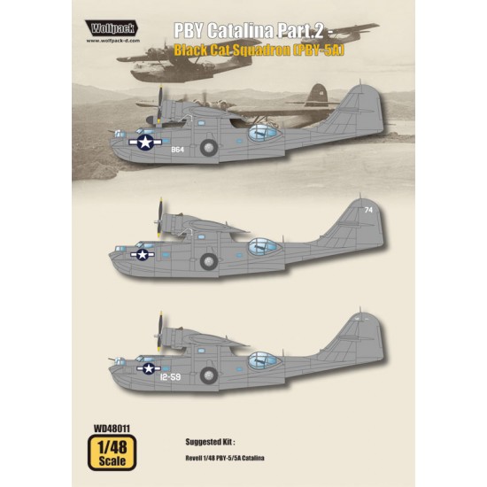 1/48 PBY Catalina Decals Part.2 Black Cat Squadron (PBY-5A) for Revell kit 1/48 PBY Catalina Decals Part.2 Black Cat Squadron (PBY-5A) for Revell kit
