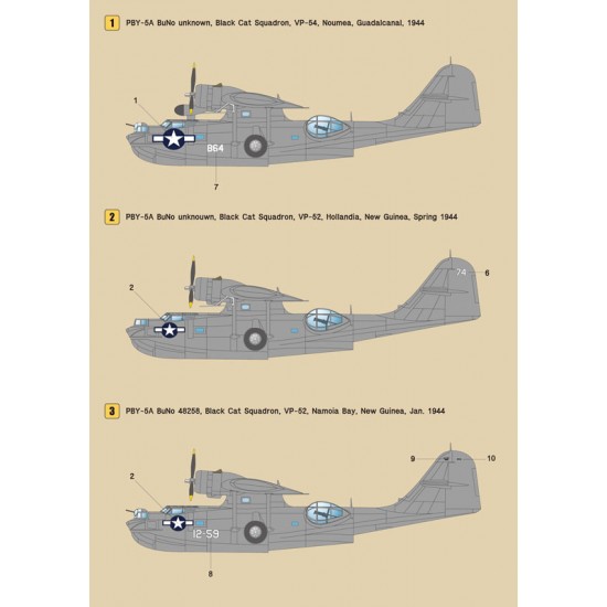 1/48 PBY Catalina Decals Part.2 Black Cat Squadron (PBY-5A) for Revell kit 1/48 PBY Catalina Decals Part.2 Black Cat Squadron (PBY-5A) for Revell kit