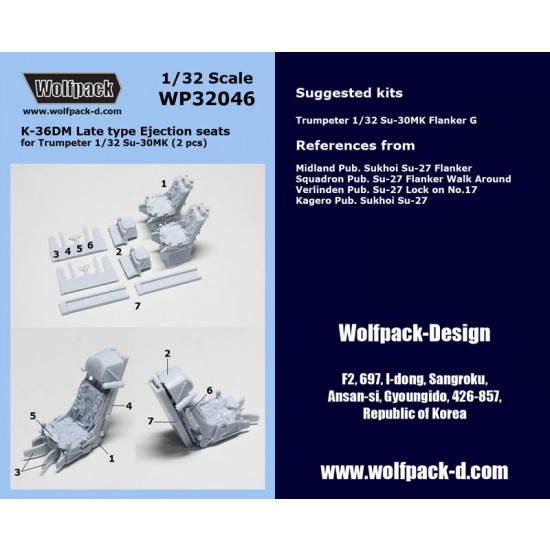 1/32 K-36DM Late type Ejection Seats (2pcs) for Sukhoi Su-30MK 1/32 K-36DM Late type Ejection Seats (2pcs) for Sukhoi Su-30MK